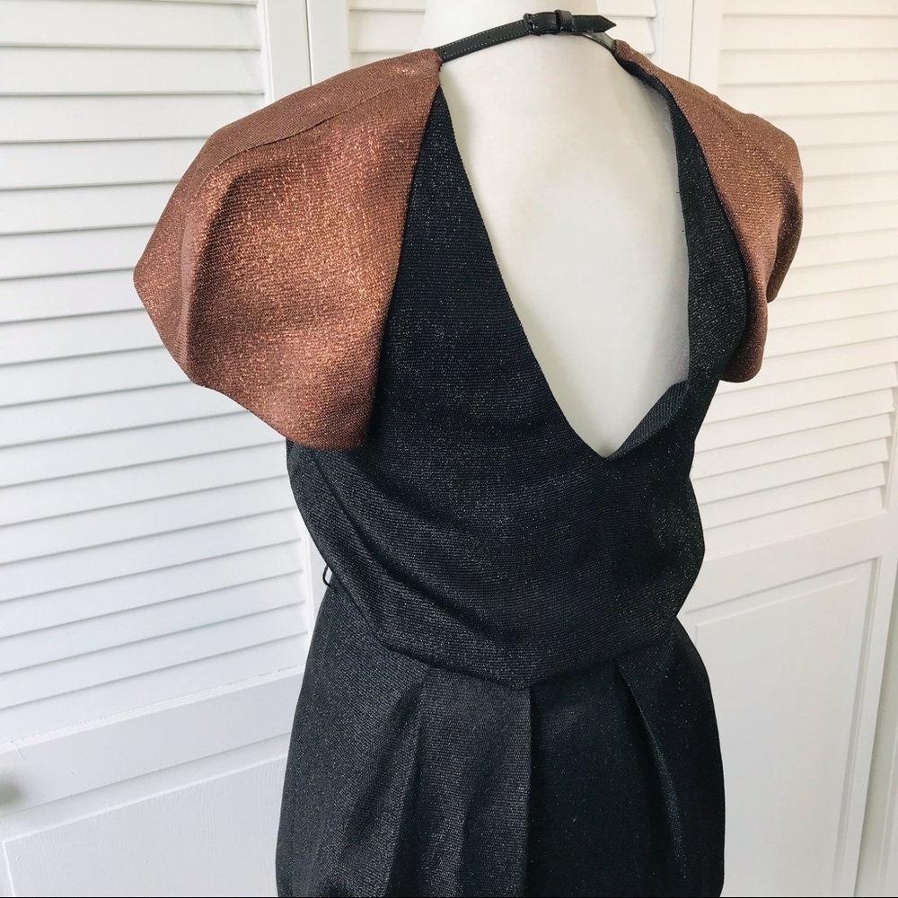 3.1 PHILLIP LIM Black Bronze Cap Sleeve Sparkly Dress Size 2 - Picture 7 of 12